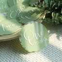 UNIQOOO 13Pcs 4'' Baby Monthly Milestone Cards with Printed Sage Green, Photo Props Discs, Round Baby Months Growth Sign for Boy, Girl, One Month to One Year & Hello World Card, New Baby Gifts