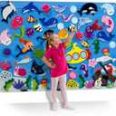 QUOKKA Ocean Felt Board for Toddlers 61 PCS - Double-Thick Felt Board Story Set with Large 3927,7 in. Durable Wall Activity Panel - Ideal for Storytelling, Indoor Toddler Activities, and Classroom