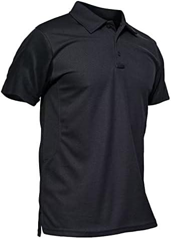 MAGCOMSEN Men's Polo Shirt Quick Dry Performance Short Sleeve Tactical Shirts Pique Jersey Golf Shirt, Size 2XL