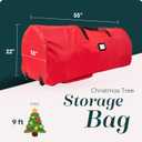 Handy Laundry Christmas Tree Storage Bag with Wheels Fits 9 Ft Artificial Tree, Heavy Duty, Waterproof, Large Zippered Holiday Storage Container, Durable Handles, Red