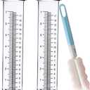 BIUWING 7 inch Rain Gauge Replacement Tube Glass for Yard Garden and Outdoor Home, with Tube Brush, Best Rated,2 Packs