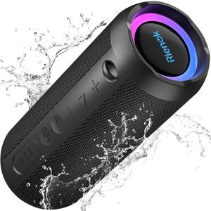 RIENOK Portable Bluetooth Speaker 30W Dual Pairing True Wireless Stereo HD Sound IPX7 Waterproof Outdoor Sport Shower Wireless Speaker Bluetooth 5.3 for Home Party (Black)
