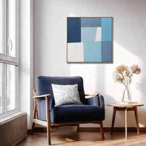 LEVERUP Abstract Photos Art Blue Wall Artwork Minimalist Printings Posters Modern Wall Decor for Living Room Bedroom Office 20×20 Inch Hallway Decorations