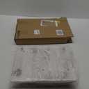 MyGift 2 Tier Wall Mounted Shabby White Washed Solid Wood Bathroom Storage Shelves, Decorative Entryway Floating Shelf Rack with 6 Hooks for Hanging Towels