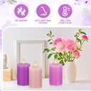 Conelist Set of 6 Gradient Pink Purple Small Pillar Candles 2 x 3 Inch Unscented Colored Votive Candles for Wedding Holiday Church Dinner Table Home Decor