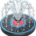Solar Fountain with Pink Flower,Solar Bird Bath Fountains No Battery Glass Solar Panel,Solar Water Pump Fountain for Bird Bath Garden Small Ponds Outdoor Dcor(Blue)