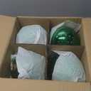 KI Store Green Christmas Ball Ornaments 6-Inch Set of 4 Large Hanging Tree Ornament Decorations Shatterproof Vintage Mercury Balls