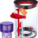 Upgraded Dust Bin Replacement for Dyson V10 (SV12) Vacuum Cleaner, Part No.969509-01, Large Vacuum Cleaner Canister with Filter for Dyson V10 SV12 Clear Bin Dust Bucket Size: 4.53 x 7.8 Inch