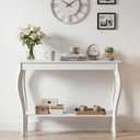 ChooChoo 39" Narrow Entryway Table with Storage Shelf, White, 11.8"D x 39.3"W x 31.4"H