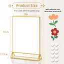 PPH-Sisy 8X10 Gold Frames Double Sided Acrylic Sign Holder Tabletop Picture Frames Vertical Display Stand for Photos Wedding School Home,Set of 6