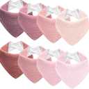 Muslin Baby Bibs Baby Drool Bandana Bibs for Baby Girls Boys Infant Newborn Toddler Drooling and Teething 3 Packs