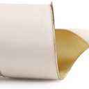 LaRibbons Ivory Gold Reversible Velvet Lurex Wired Ribbon, 4 Inch x 10 Yards Cream Ribbon for Gift Wrapping, Christmas Tree Decoration, Crafts Wreaths Supplies