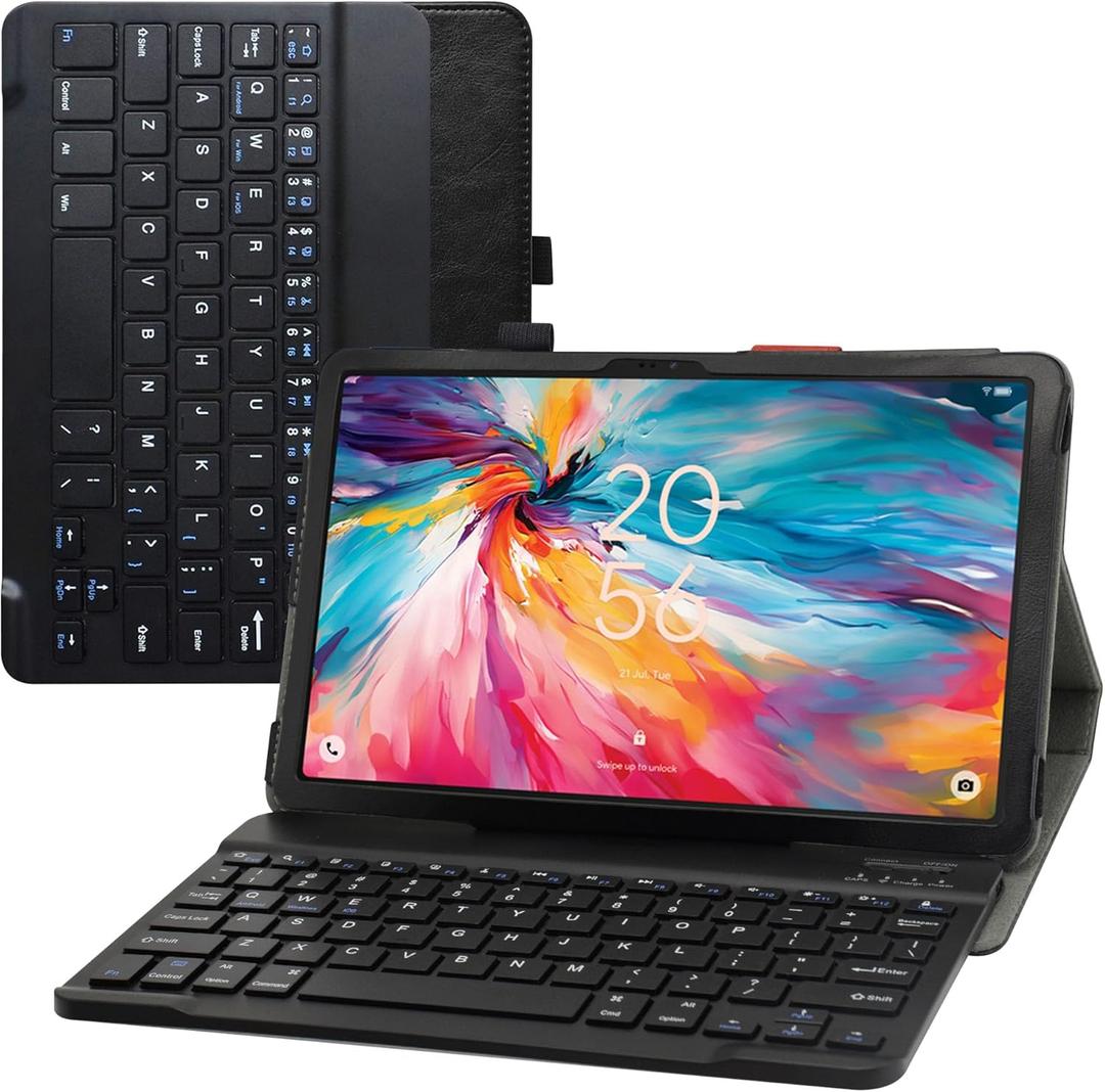 JRTAL for TCL TAB 10 NXTPAPER 5G Case 9199S, Premium Vegan PU Leather with Detachable Keyboard Stand Cover for TCL TAB 10 NXTPAPER 5G 10.4" Tablet Case 9199S,Red