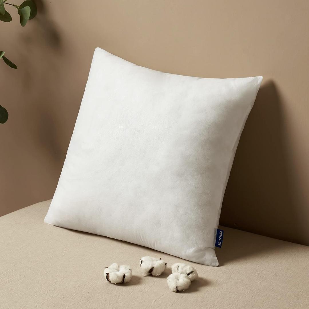 MIULEE Pillow Insert 18x18 Inch, Decorative Square Throw Pillow Inserts, Premium Fluffy Pillow Forms Sham Stuffer for Sofa Couch Living Room