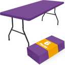 Smiry 6 Pack Rectangle Picnic Table Cloth, Waterproof Elastic Fitted Tablecloths, Washable Polyester Rectangular Patio Table Cover for Camping, Indoor and Outdoor (Purple, 30"x72")