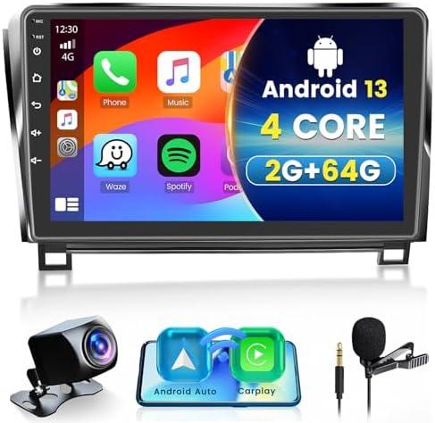 Upgrade Android Radio for Toyota Tundra 2007-2013 / Toyota Sequoia 2008-2019-Wireless Carplay & Android Auto Car Stereo- 10.1 '' IPS Touch Screen for Tundra Sequoia- WiFi GPS Navi EQ SWC FM RDS Radio
