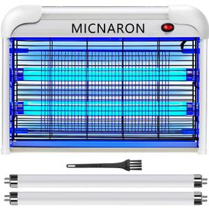 Indoor Electric Bug Zapper, 2800V Powerful Flying Insect Mosquito Killer w/ 20W Blue Light Attract, Plug-in Pest Control Machine for Moth, Fruit Fly, Fungus Gnat, Garage Bug Catcher/Eliminator/Trap