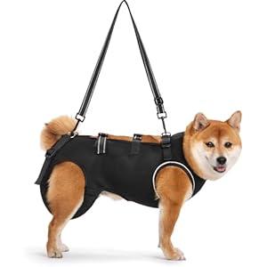 Dog Lift Harness Full Body Support & Recovery Sling Pet Lift Vest Mesh Adjustable Straps with Handle for Old, Joint Injuries, Arthritis,Disabled Dogs Walk (Black, X-Small)