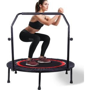 40 Mini Trampoline for Adults 400LBS Weight Capacity with Safety Pad Exercise Rebounder Trampoline for Indoor/Outdoor Workout (Black)
