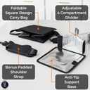 Reusable Drink Carrier with Handle Tip-Resistant 4 Cup Carrier with Shoulder Strap for Delivery Insulated, Foldable, Adjustable Dividers Portable Caddy Tote Bag, Drink Holder for Car