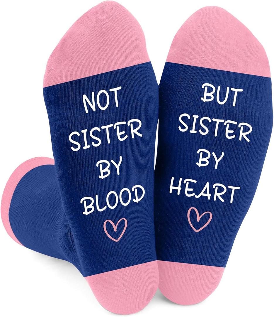 Gifts for Sister in Law - Sister in Law Gifts for Women,Funny Christmas Birthday Graduation Galentines Valentines Day Personalized Mothers Day Gift Ideas for Sisters Friends,Stocking Stuffer Socks (Blue, One Size)