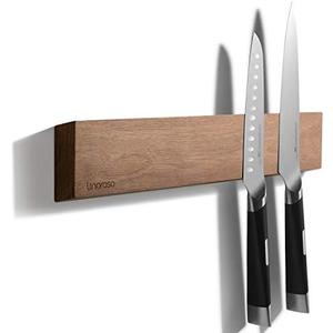 linoroso 16.5'' Magnetic Knife Holder for Wall, Powerful Acacia Wood Magnetic Knife Strip Knife Rack for Kitchen Knives & Tools