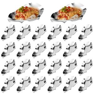 24 Pcs Stainless Steel Grillable Oyster Shells, Reusable for Cooking, Baking and Grilling Oysters, Shrimp, Scallops, Clams, Silver
