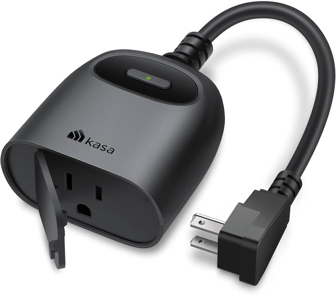 Kasa Outdoor Smart Plug, Smart Home Wi-Fi Outlet Timer, Max Load 15A/ 1875W, IP64 Weather Resistance, Compatible with Alexa, Google Home & SmartThings, No Hub Required, ETL Certified(KP401)