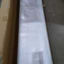 BARNSMITH 48in x 96in Glass Barn Door and 8FT Sliding Door Hardware Included, 5-Panel Frosted Glass, Solid Wood Covered with Water-Proof PVC Surface, Easy Assembly, Grey (Gray)