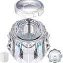 Dreyoo Faucet Handle Compatible with Delta RP17451, Replacement Faucet Handle with Offset Hole for Shower/Tub, 2-1/2'' x 2-1/8'' Knob, Single Knob, Clear Acrylic Finish(2 Pack)