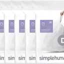 simplehuman Code D 100 Count, Dispenser Pack Custom Fit Liners, Drawstring Trash Bags, 20 Liter / 5.3 Gallon, White