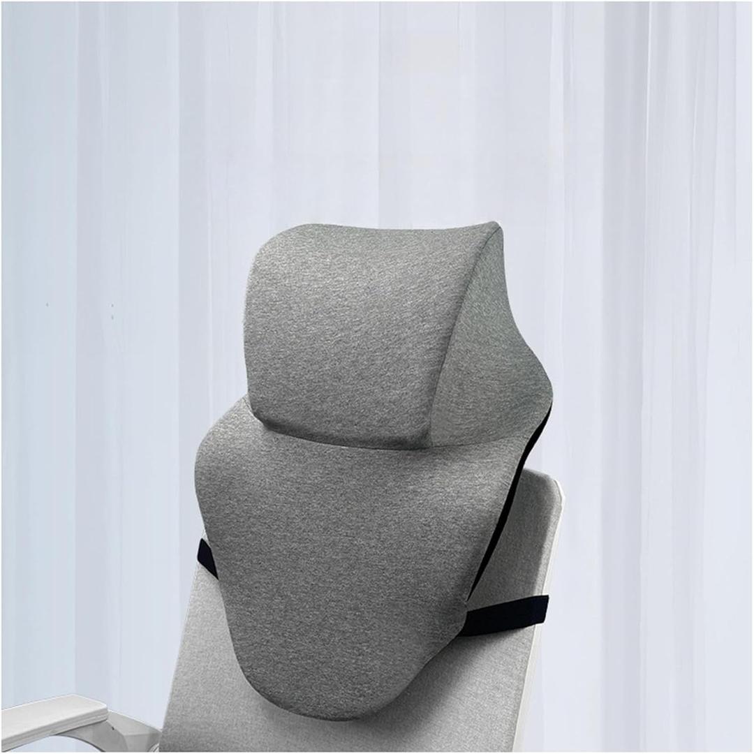 Neck Support for Office ChairMemory Foam Neck Support Enlarge Head Rest for Office ChairWashable Cover with Fixed Strap Suitable for Most Office Chairs Without Headrests