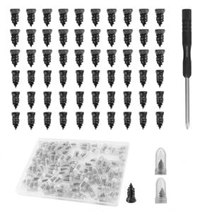 Purthog 60PCS Car Tire Repair Rubber Nail Kit,Self Service Car Tire Repair Kit Includes 2 Sizes of Tires Screw Plugs & Screwdriver,Vacuum Tires Repairs Screws Kits for Cars SUVs