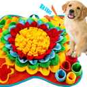 Snuffle Mat for Dogs Pet Treats Feeding for Small Medium Breed Dogs Non-Slip Interactive Dog Puzzle Toys Encourages Natural Foraging Skills (Colorful Red Sunflower 20 "x 20")
