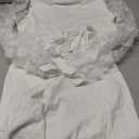 ALISISTER Girls Dresses Mesh Puff Long Sleeve Dress with Butterflies 7-16 Years (13-14 Years, 01 White)