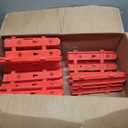 Christmas Tree Fence Protector for Kids, Dogs, Pets - 24 Pack Indoor Plastic Red Picket Fence Decoration