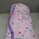 Viviland Toddler Kid Nap Mat for Preschool, Girls Pink Rainbow Slumber Bag, Daycare Sleeping Bag with Pillow and Blanket, Kindergarten Sleep Mat