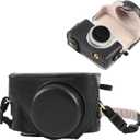 PULUZ Digital Camera Case for Sony ZV-1F Vlog Camera,Full Body Leather Camera Bag with Sony ZV-1F Case Shoulder Strap-Travel Protective Carrying Storage Bag (Black)