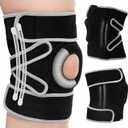 2 x POWERLIX Adjustable Compression Knee Brace for Men & Women, featuring Stabilizers & Patella Support, Optimal Recovery for Knee Pain, Medical Knee Sleeve for Arthritis, Weightlifting, Dance, Running (Large, Black with Strap)