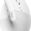 Logitech Lift Vertical Ergonomic Mouse, Wireless, Bluetooth or Logi Bolt USB Receiver, Quiet clicks, 4 Buttons, Compatible with Windows/macOS/iPadOS, Laptop, PC - Off White