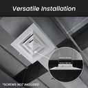 Repa Market 9" x 9" (Neck) Square Aluminum Ceiling Diffuser - Industrial 4 Way Supply Exhaust Ventilation, Air Conditioning - HVAC Horizontal Flow Duct Cover - Office Warehouse 14" x 14" (Outer)