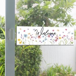 Konohan 2 Pcs Welcome Sign Screen Magnets Large Size Home Welcome Decor Double Sided Screen Door Magnet for Window Door Decoration and Signs (Wildflower Style)