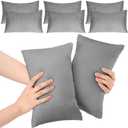 Geelin 6 Pack Small Pillows for Travel 7"x11" Mini Pillows Bulk with Zipper Epe Foam Soft Machine Washable Tiny Cushion for Sleeping Airplane Car Neck Lumbar Support Nap Wrist Knee Pets Dogs(Gray)