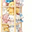 Stuffed Animal Zoo Storage - Sturdy Solid Wood Toy Organizer with Lockable Wheels, Easy-Assemble/Clean, Large Capacity Plush Toy Cage, Space-Saving for Toddler/Playrooms/Bedrooms