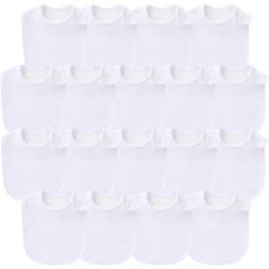 Baby Bibs Soft and Absorbent Organic Cotton Bandana Drool Bibs Set for Boys Girls Newborn 0-36 Months (White-18)