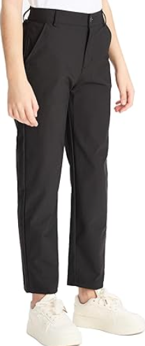 DEVOROPA Youth Boy's Golf Pants Quick Dry Athletic Chino Flat Front Pants Kids School Uniform Clothes , size 32WX32L