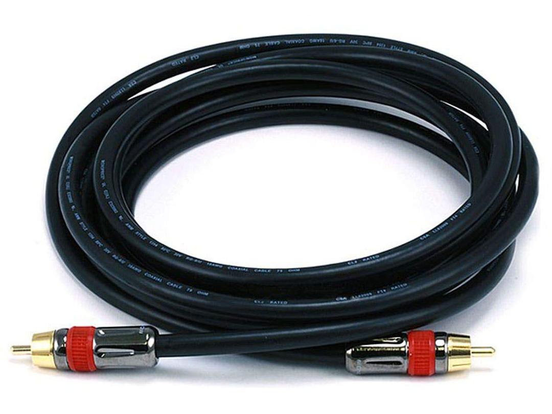 Monoprice 10ft Coaxial Audio/Video RCA CL2 Rated Cable - RG6/U 75ohm (for S/PDIF, Digital Coax, Subwoofer, and Compos