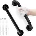 Grab Bars for Shower, Zynuhmo 2 Pack 12 Inch Anti Slip Stainless Steel Bathroom Safety Shower Grab Bar Handrails for Handicap Injury Pregnant Senior Assist Shower Handles(Matte Black, 1" Diameter)