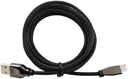 6 Foot Braided Nylon Micro Black Chrome USB Charge/Sync Cable