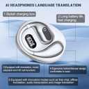 2 x AI Translation Earbuds Real Time, 3-in-1 Translator Earbuds 144 Languages & Accen, Openair 5 OWS Translation Wireless Bluetooth Earphones, 3-in-1 Open Air Traductor fit iOS & Android (White)